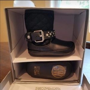 NIB Stuart Weitzman Baby Bella Kristi black boots